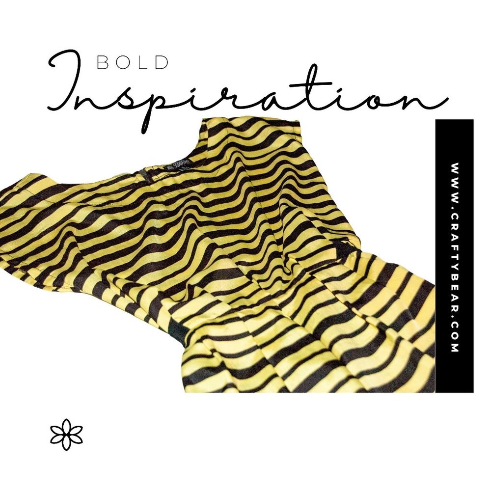 Vintage Bebe Yellow and Black Striped Dress